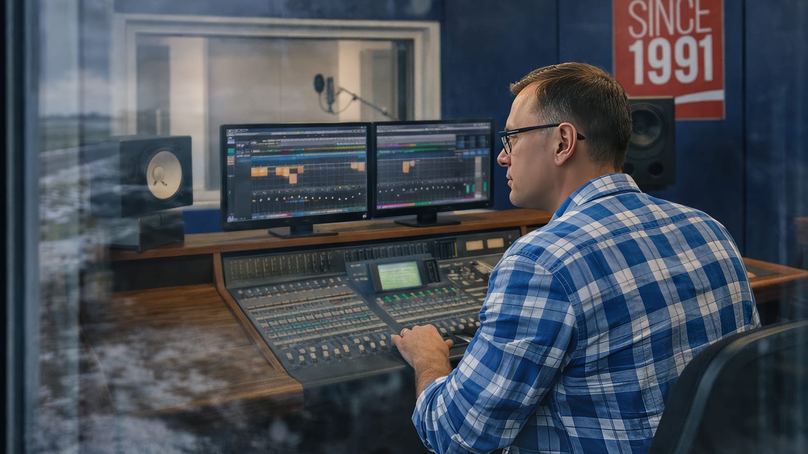 Кадр из клипа Имя твоё — Алекс в своей студии